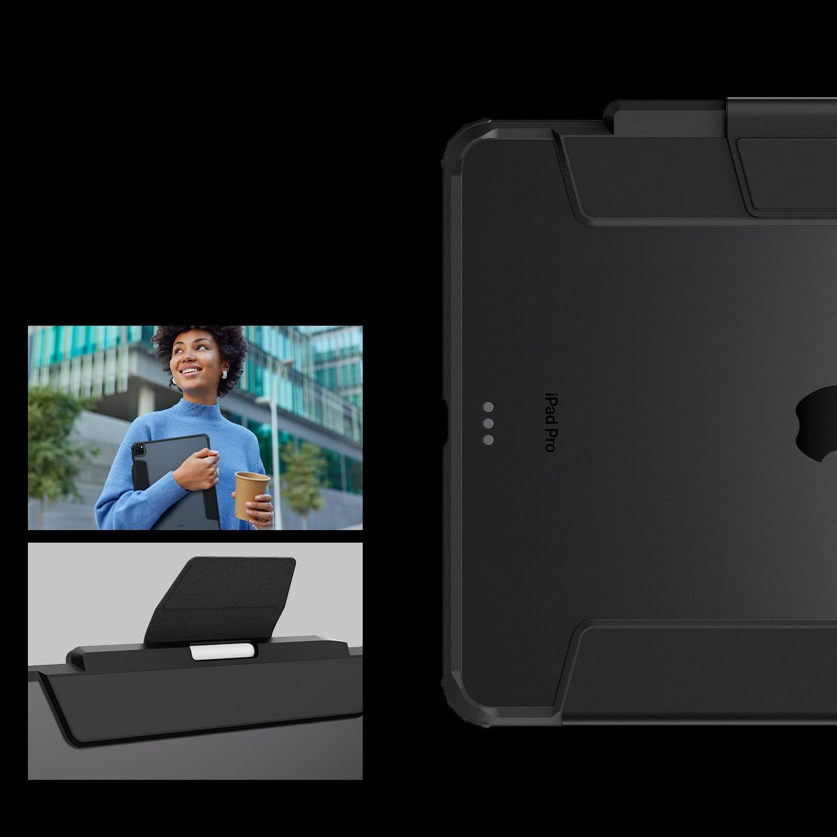 Etui Spigen Ultra Hybrid Pro do iPad Pro 13" 7 gen. 2024, czarno-przezroczyste